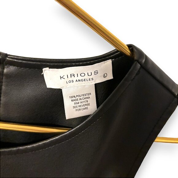 Kirious Vegan Leather Dark Gunmetal Crop Top - Picture 6 of 7